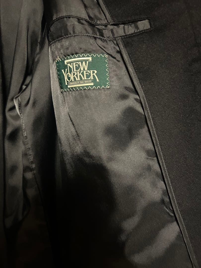 ニューヨーカー　ステンカラー　黒　A7 カシミア100