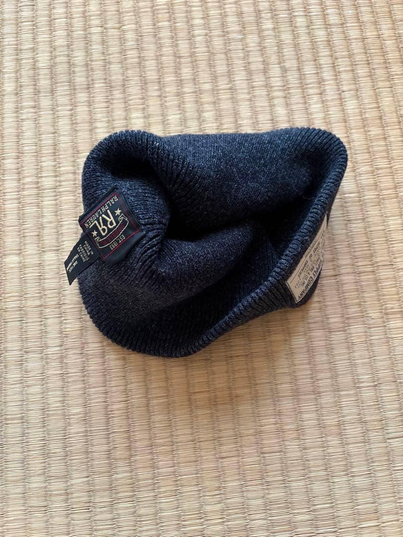 RRL ラルフローレン ニット帽 ダークブルー