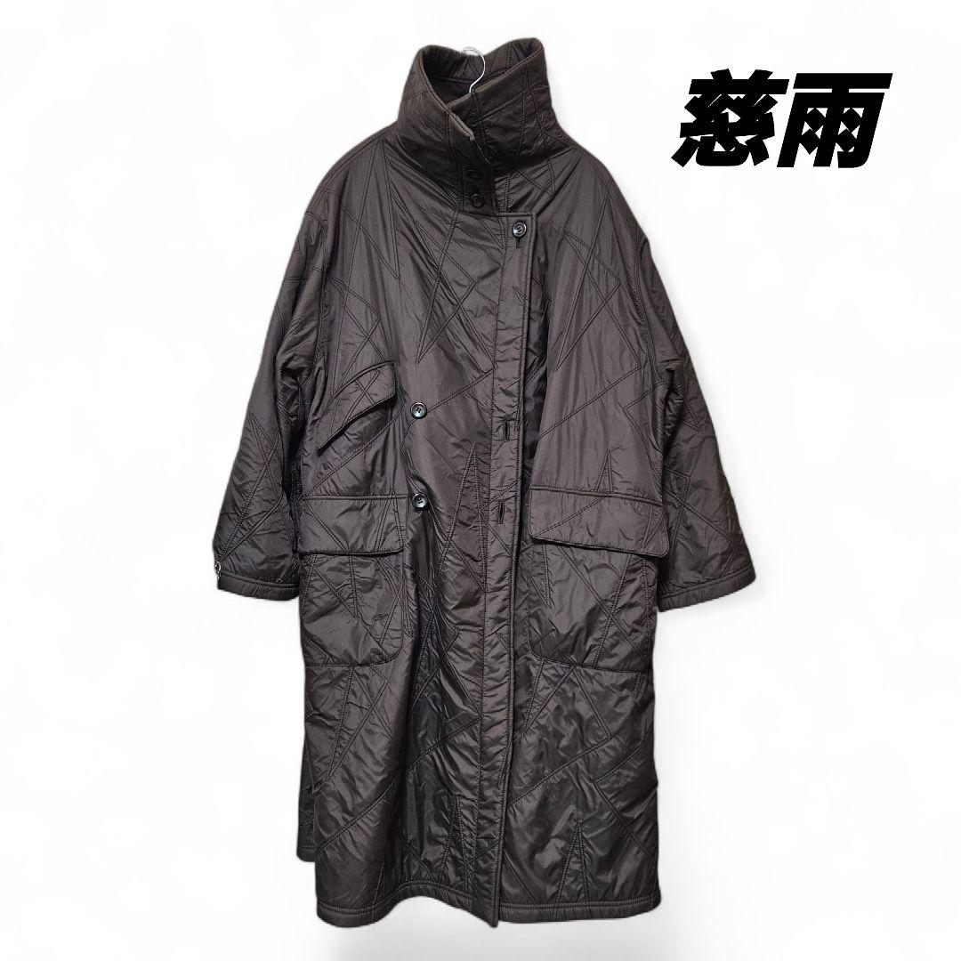 慈雨】ナイロン ロングコート センソユニコ 日本製 ブラウン 防寒