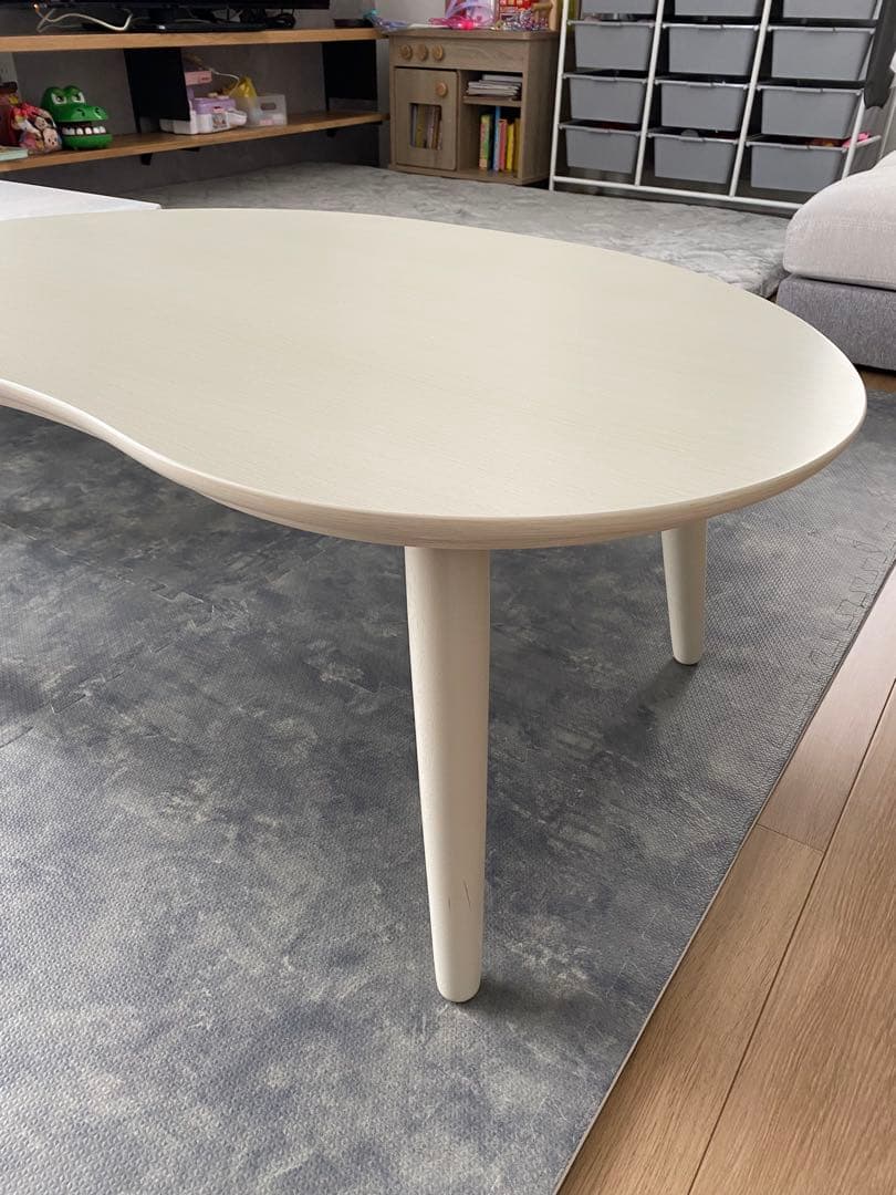 ニトリ家具✨豆型ホワイト 木製こたつテーブル 横90 縦約60 高さ37