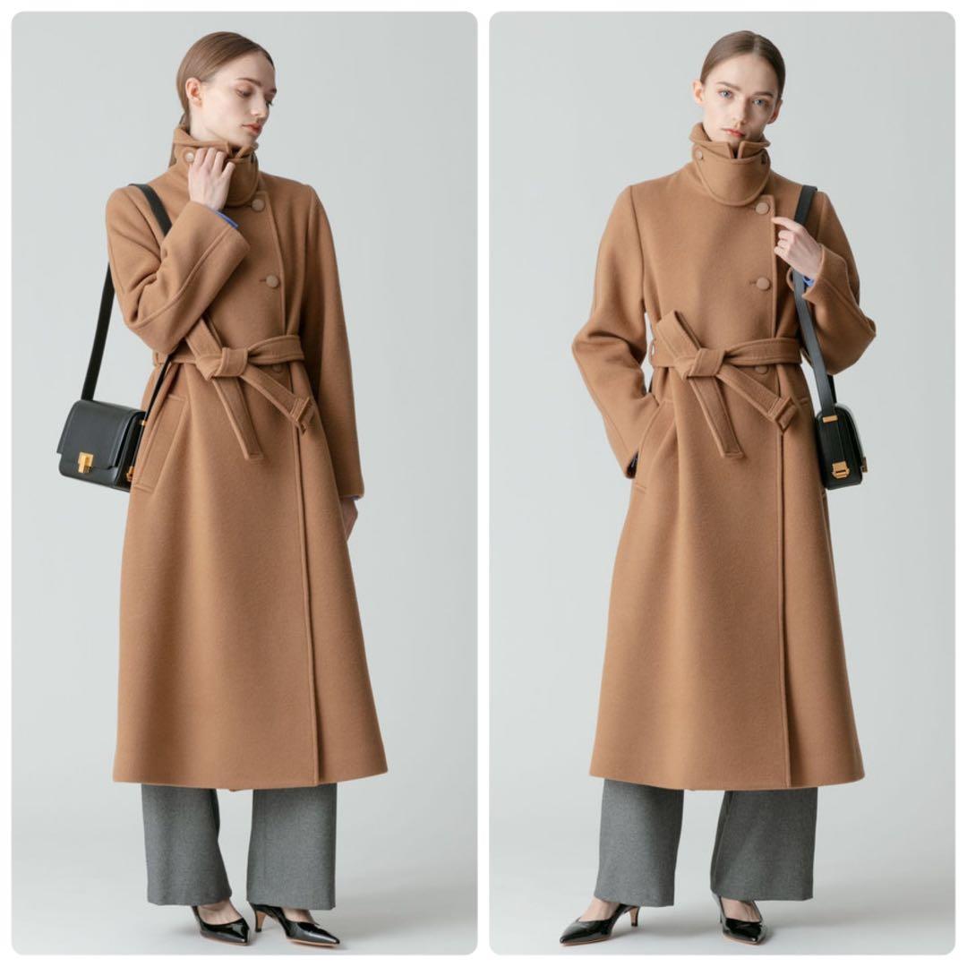 極美品　アルアバイル スプリットラグランロングコート ベルテッドコート 日本製