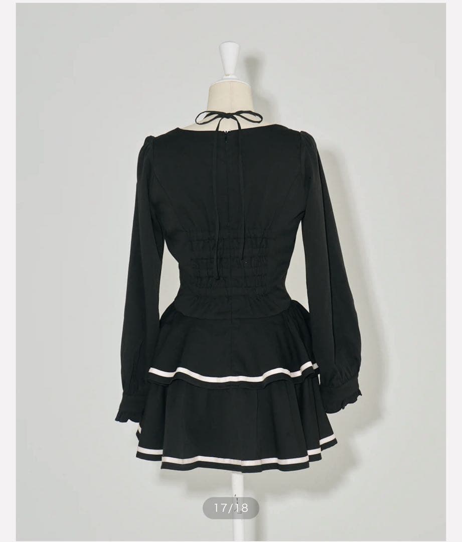 piumクロステープバイカラーティアードワンピース pium クロステープ