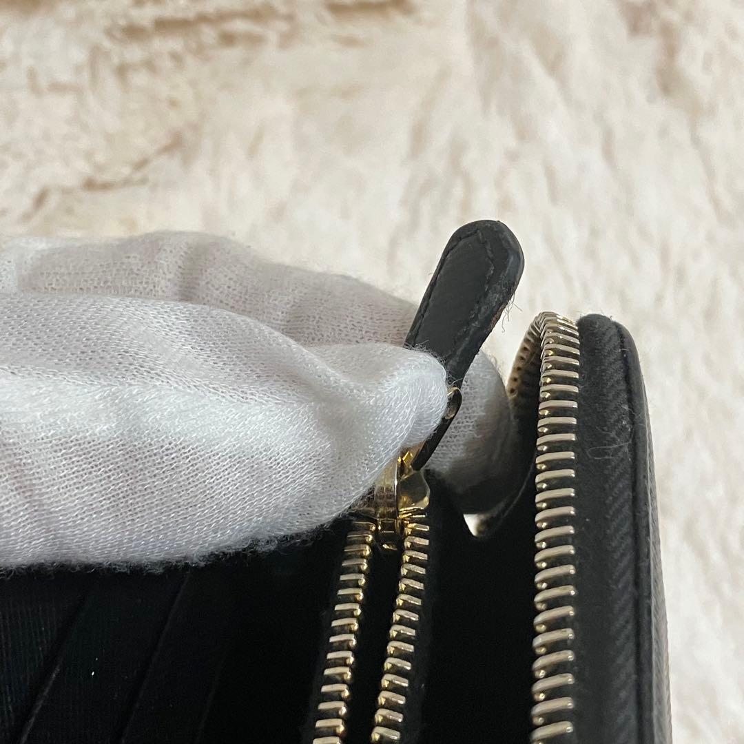 ✨美品✨PRADA プラダ 長財布 ラウンドジップ ゴールド金具 オールレザー