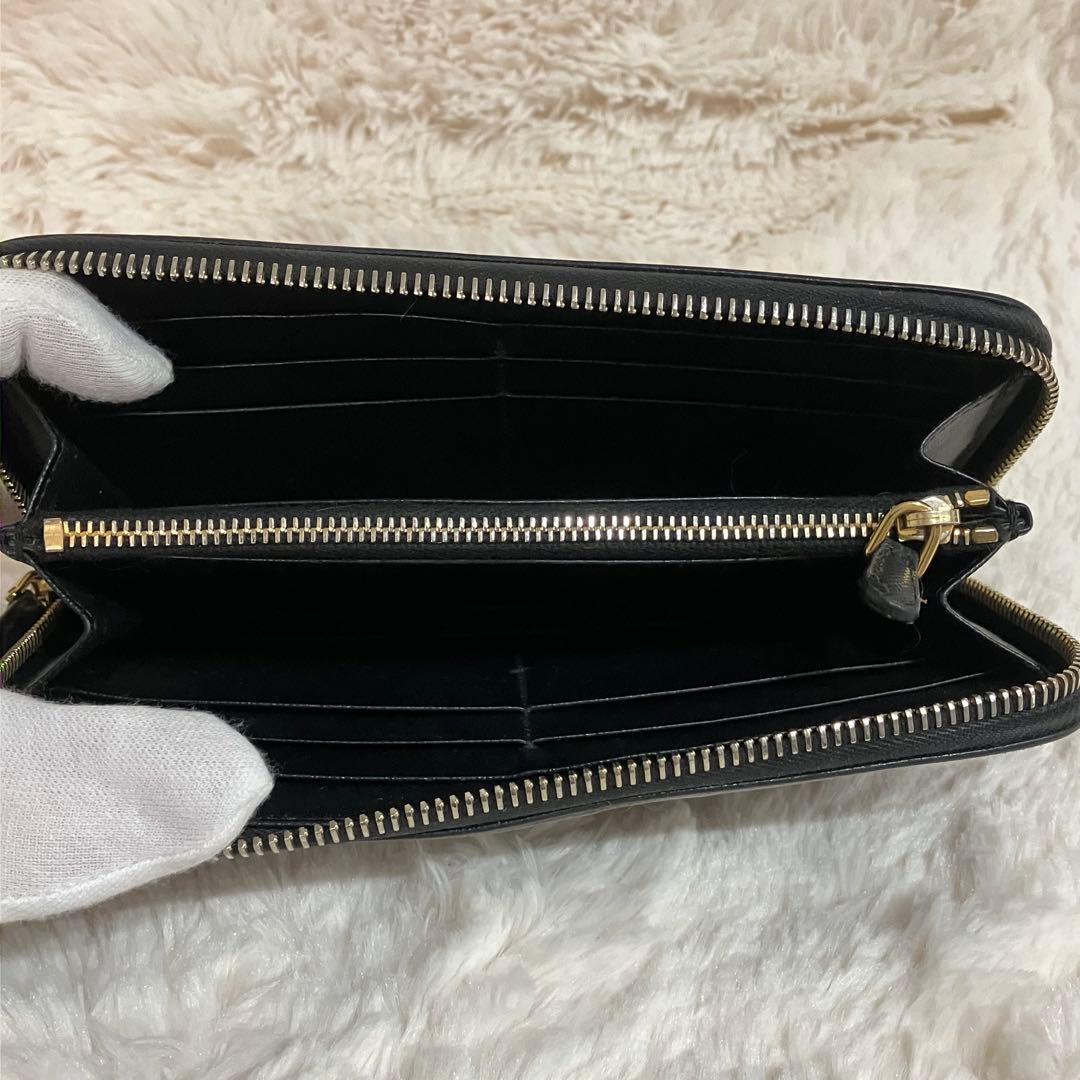 ✨美品✨PRADA プラダ 長財布 ラウンドジップ ゴールド金具 オールレザー