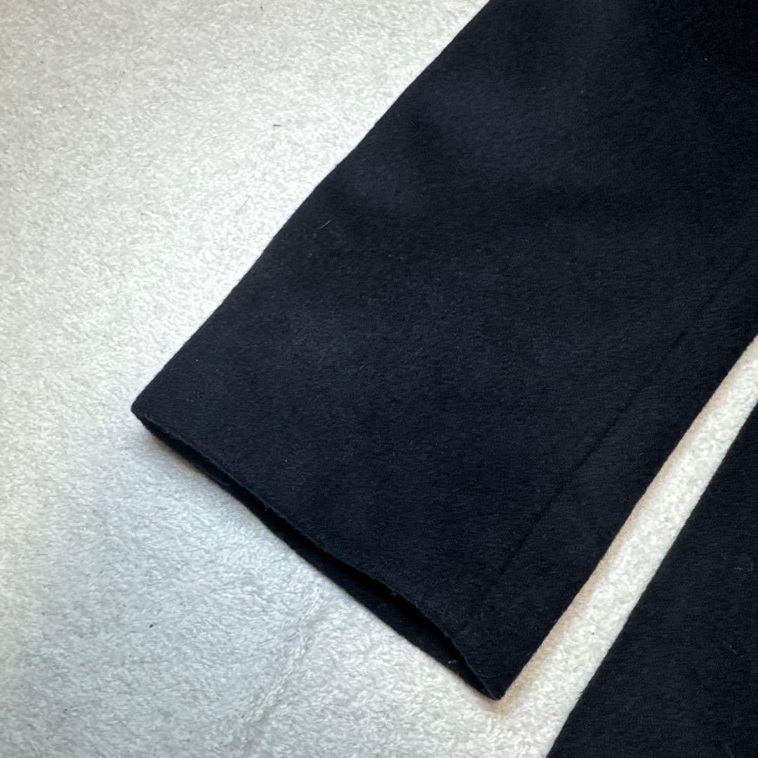 61 極美品　タケオキクチ　チェスターコート　ウール　カシミア　ネイビー　03