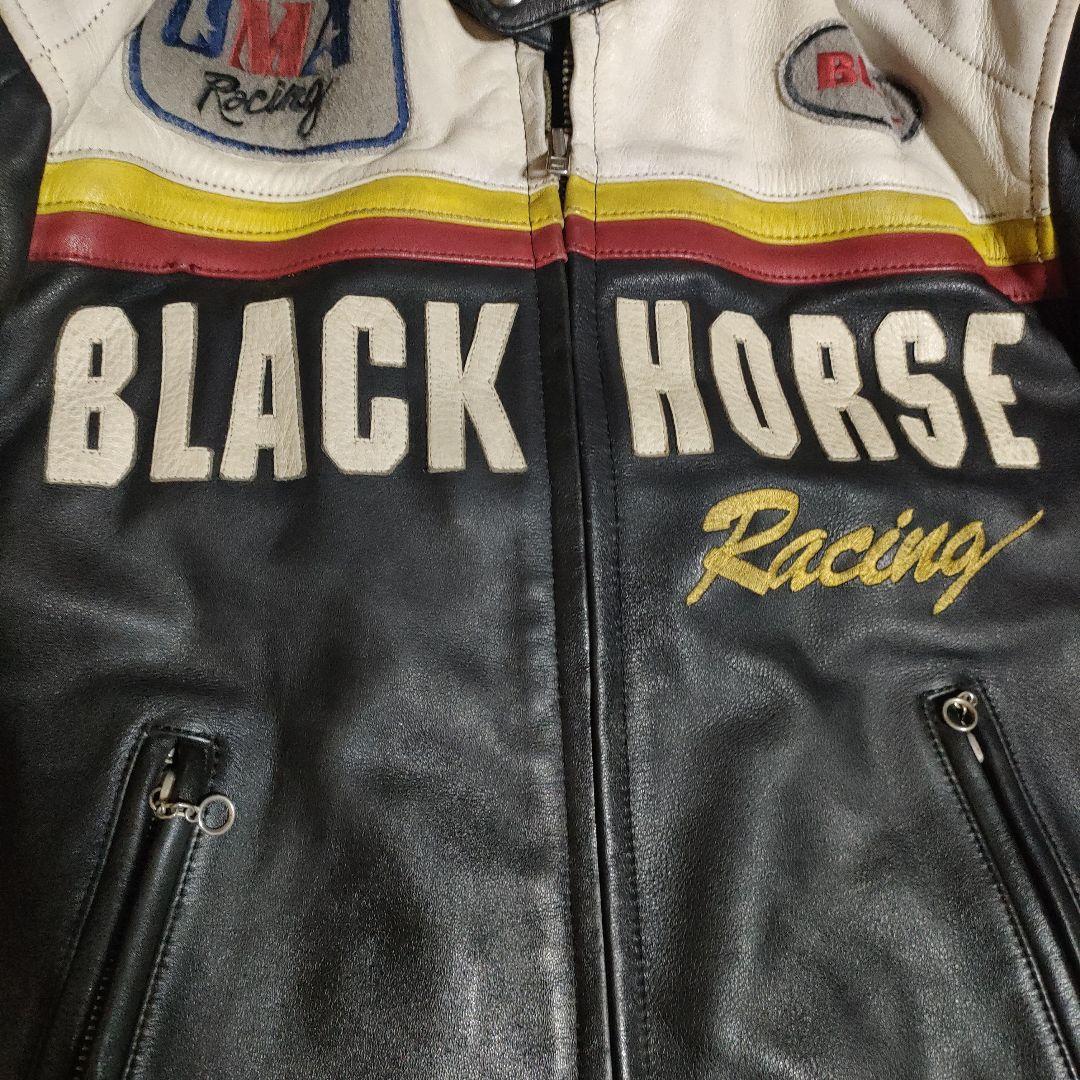 レア　KADOYA BLACK HORSE Racing 本革ジャケット 　Ｌ