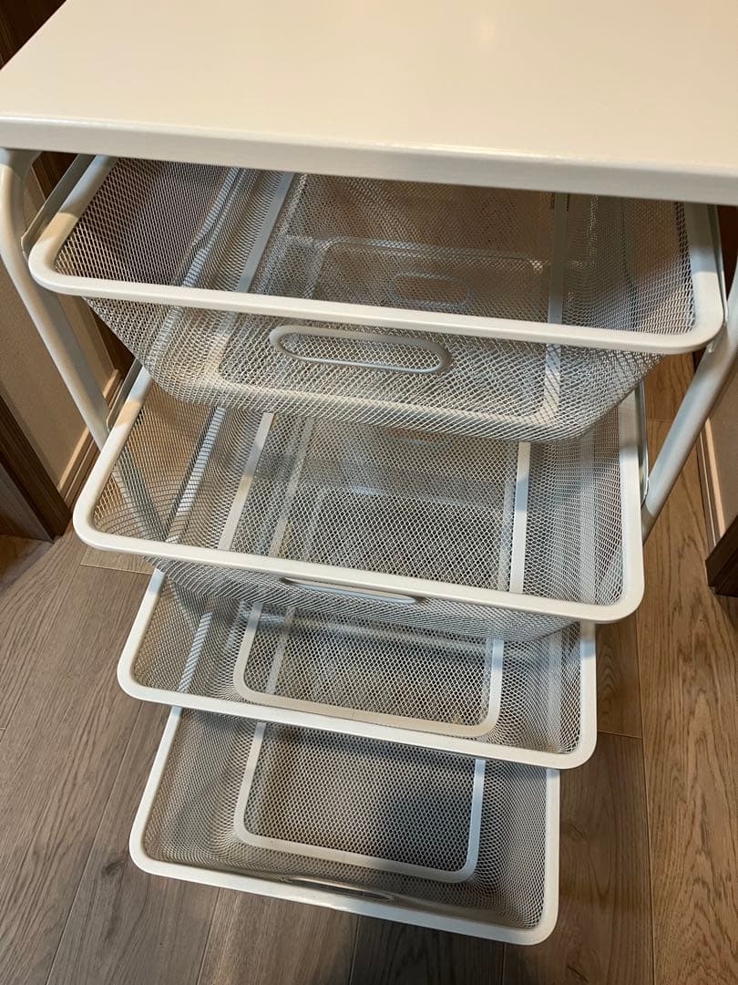 IKEA イケア ALGOT メッシュバスケット 4段 引き出し ホワイト - メルカリ