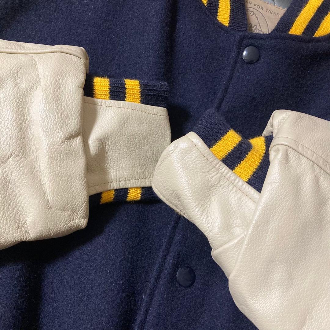 Golden Bear スタジャン ネイビー/クリーム　メンズ　古着