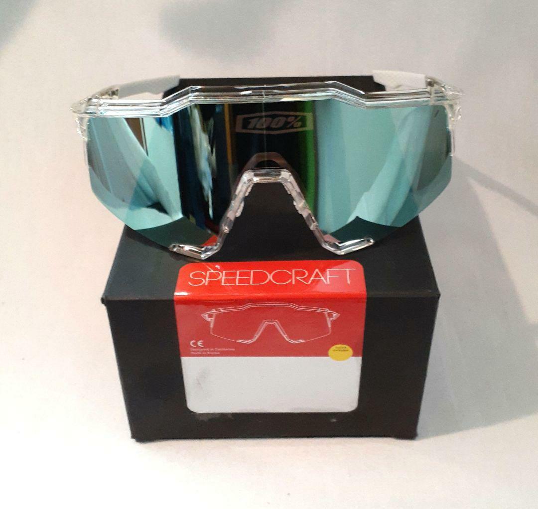 100% SPEEDCRAFT クリア ブルー ワンハンドレッド サングラス - メルカリ