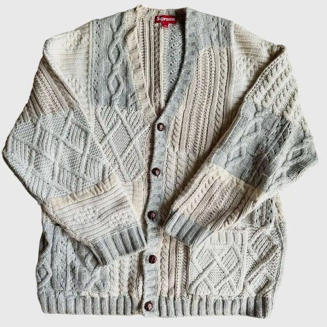 Supreme Patchwork Cable Knit Cardigan
