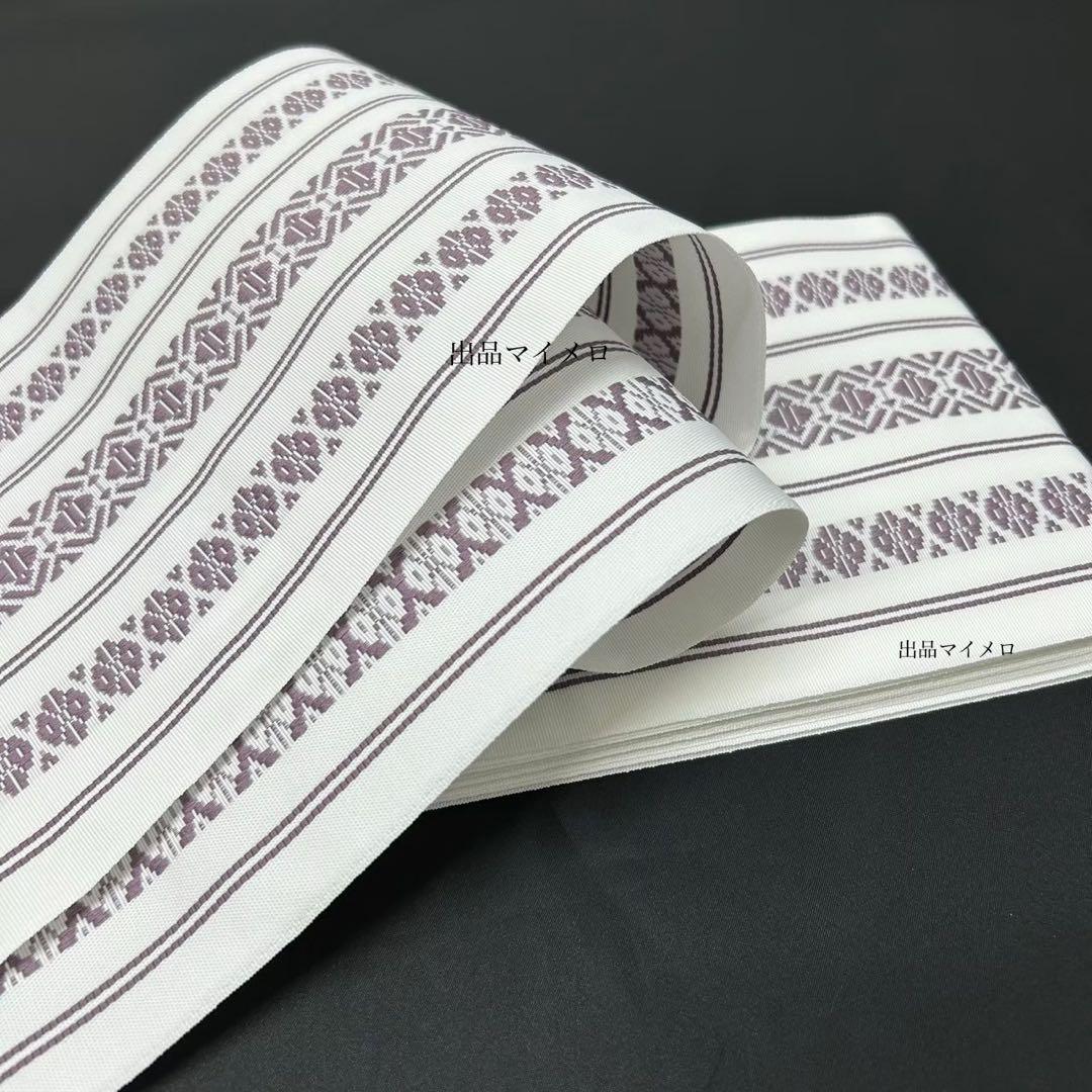 浴衣　綿麻　粋な夏着物　菊柄　黒　献上柄　半幅帯　2点　0729 ⑱