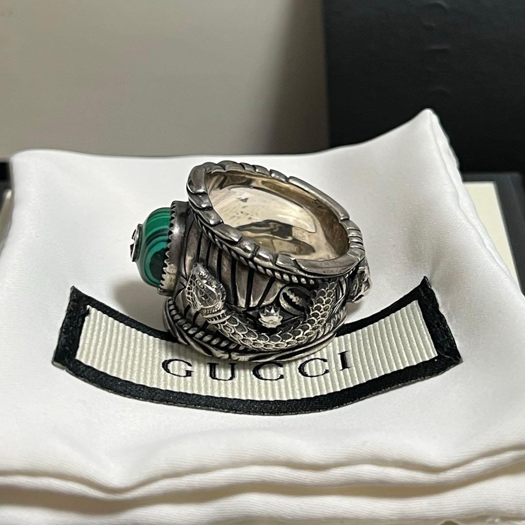 グッチ ガーデン スネーク リング キャットヘッド シルバー ミケーレ