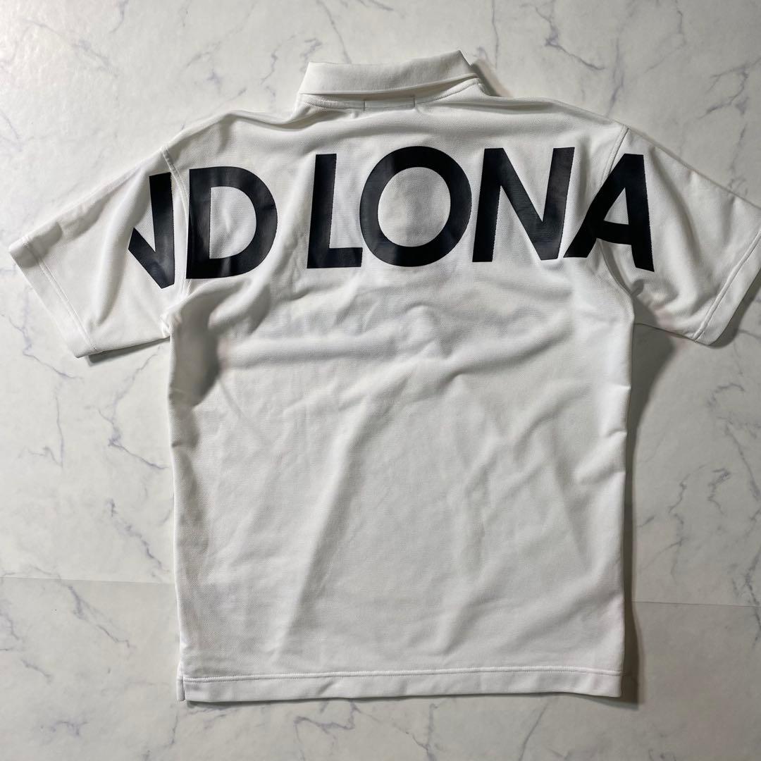 極美品】マークアンドロナ ポロシャツ ビッグロゴ プリント 鹿の子