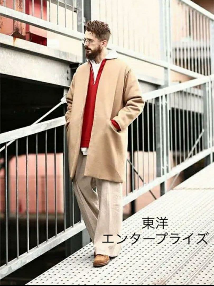 美品】GOLD 東洋エンタープライズ ノーカラーコート ウール カシミア