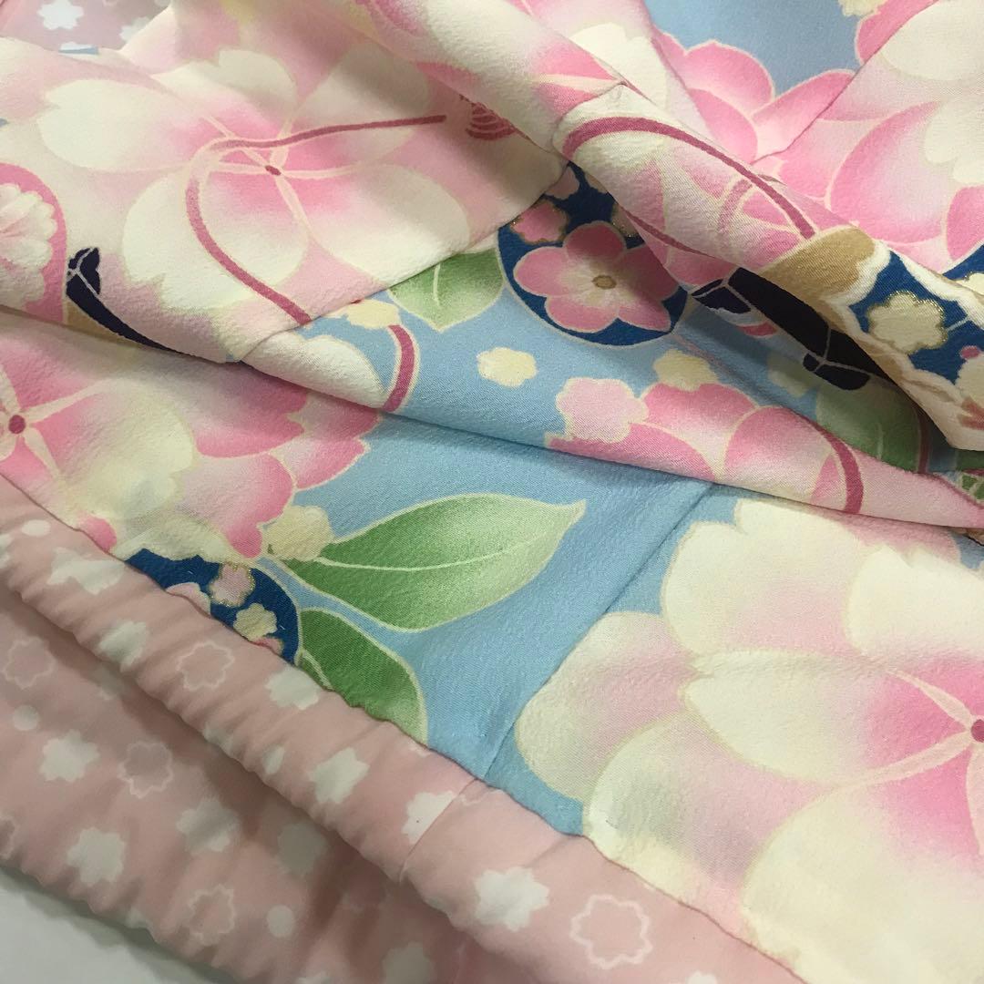 舞妓さん　爽やか水色　だらり帯　テリア　うさぎ　八重桜　ポンポネット