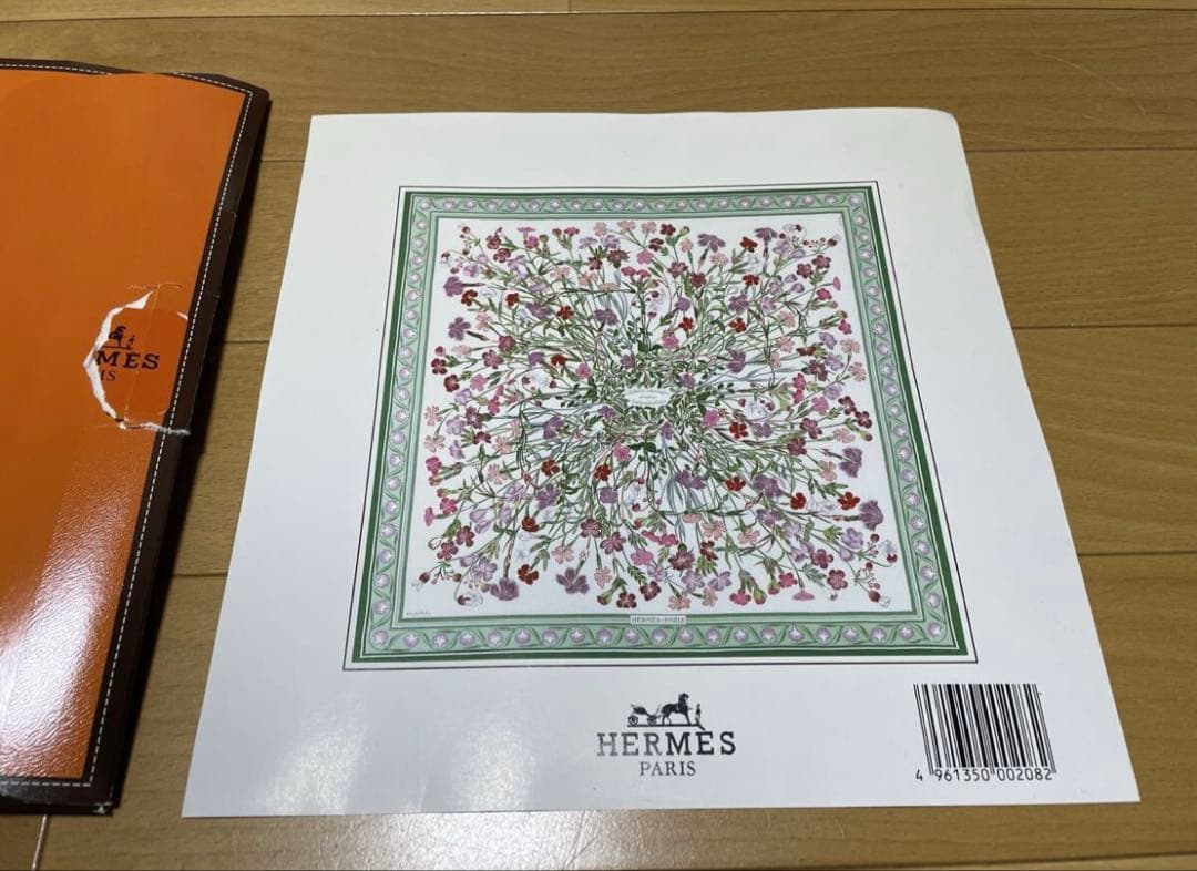 超希少　オールド　HERMES エルメス カレ　大判スカーフ 花柄　シルク　新品