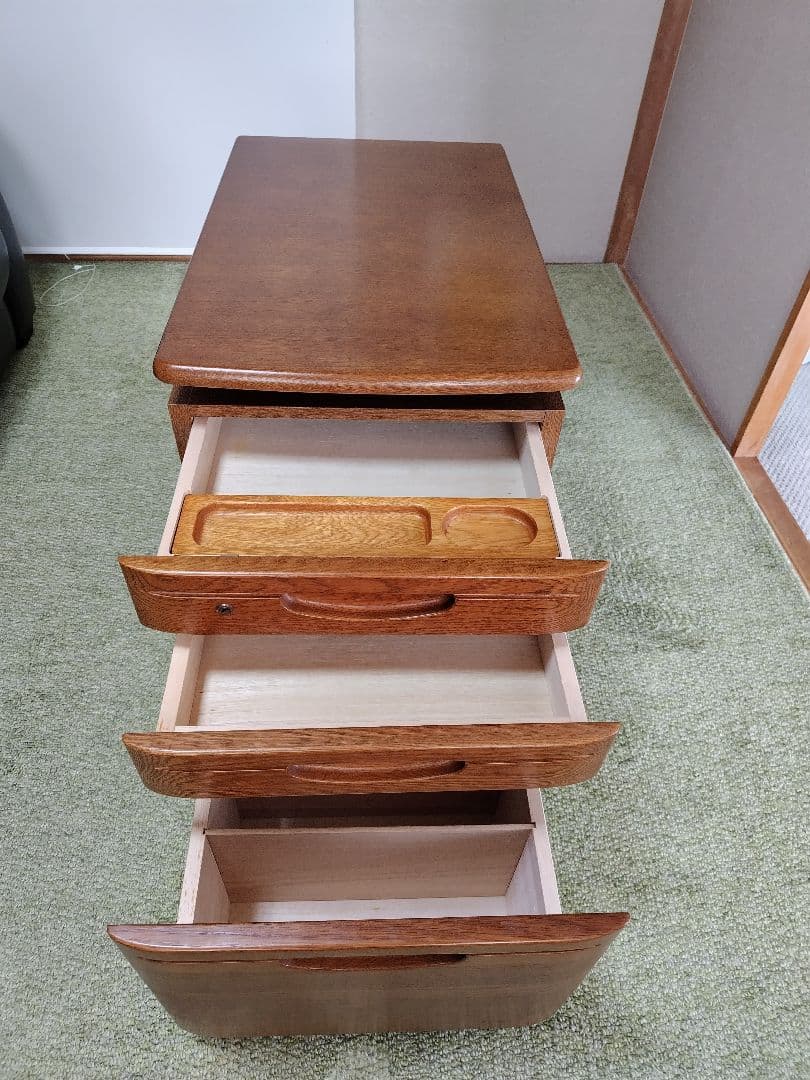 国産 浜本工芸 学習デスク昇降式 袖机２セット　 ①デスク本体