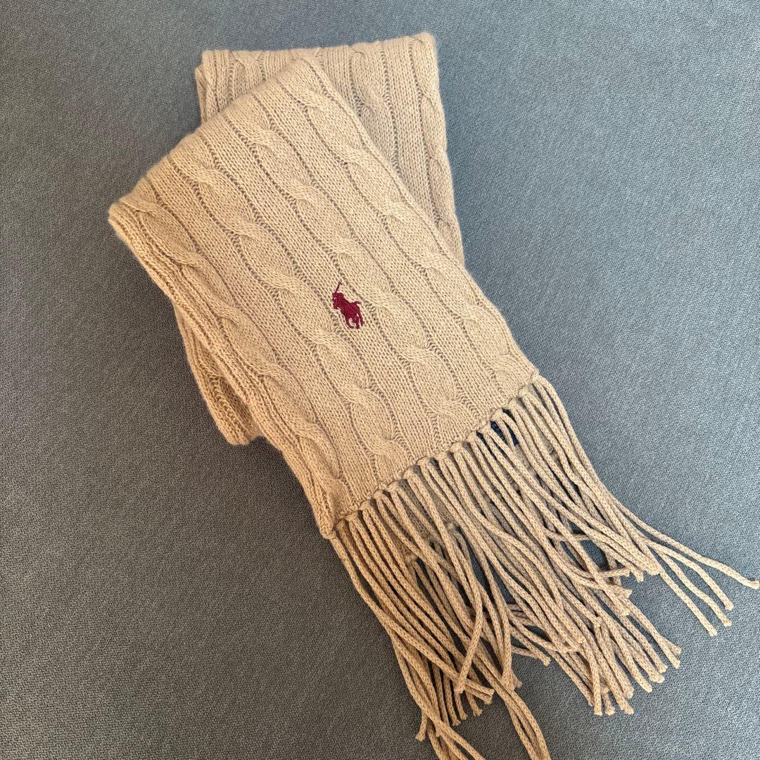 最終値下げ Polo Ralph Lauren ケーブル編みマフラー - メルカリ