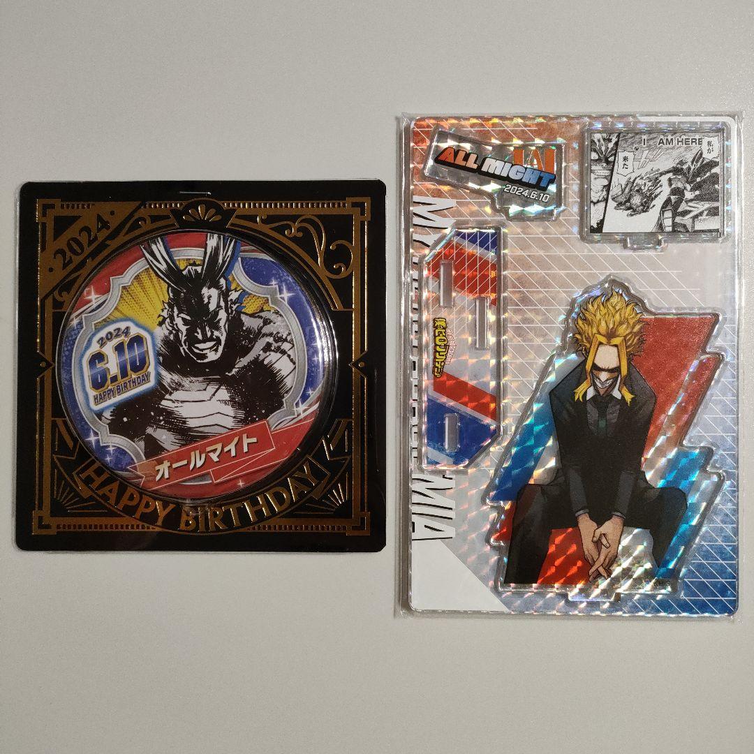 ヒロアカ オールマイト バースデー缶バッジ 名場面 ジオラマフィギュア