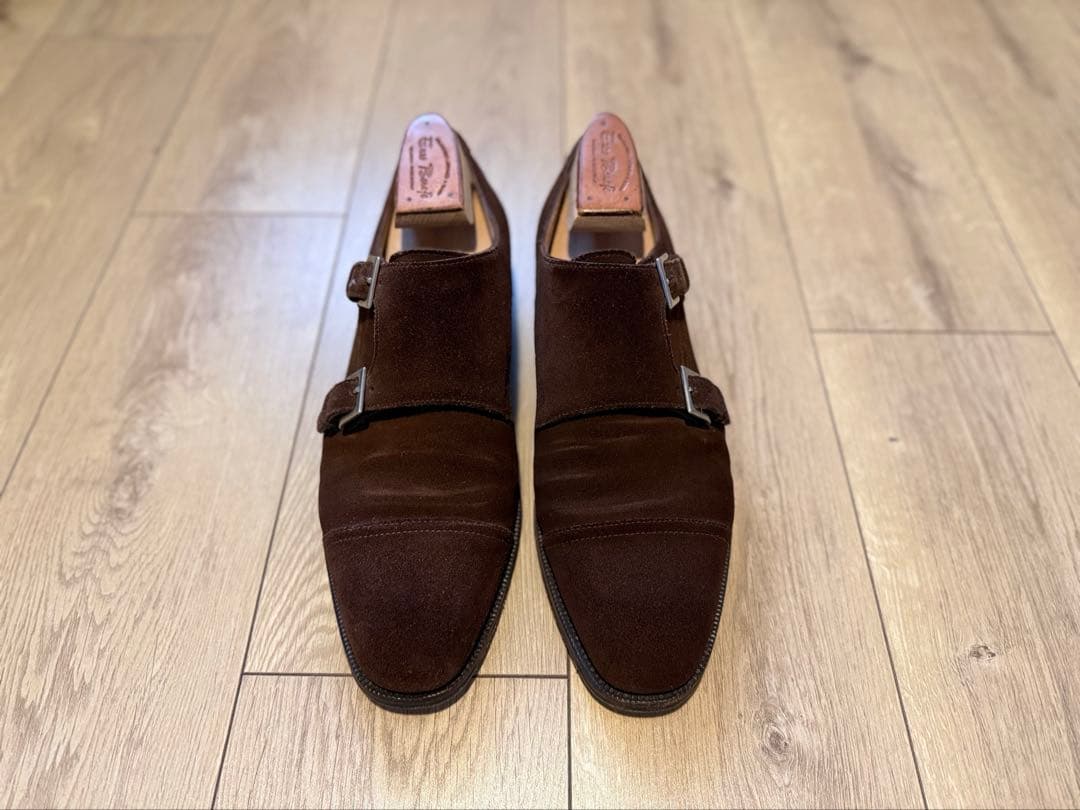 Enzo Bonafe（エンツォボナフェ） ダークブラウンダブルモンクシューズ