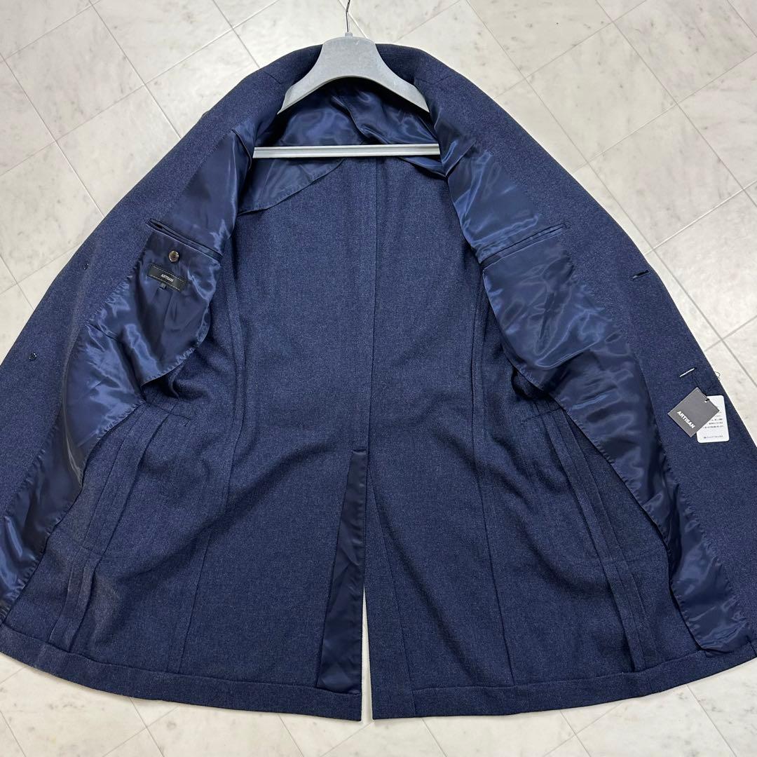 〈新品〉ARTISAN アルチザン【L】ウール100%チェスターコート ネイビー