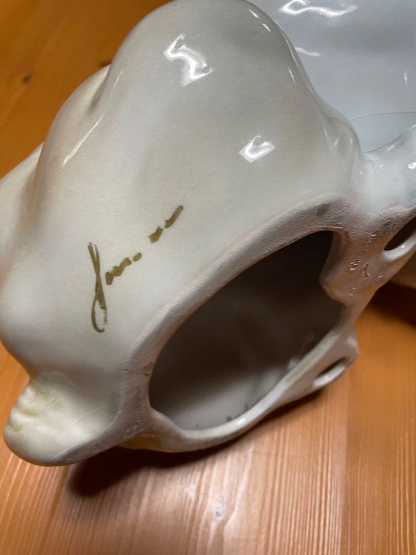 イタリア製　作家　犬　フレブル　ブルドッグ　犬の置物　陶器