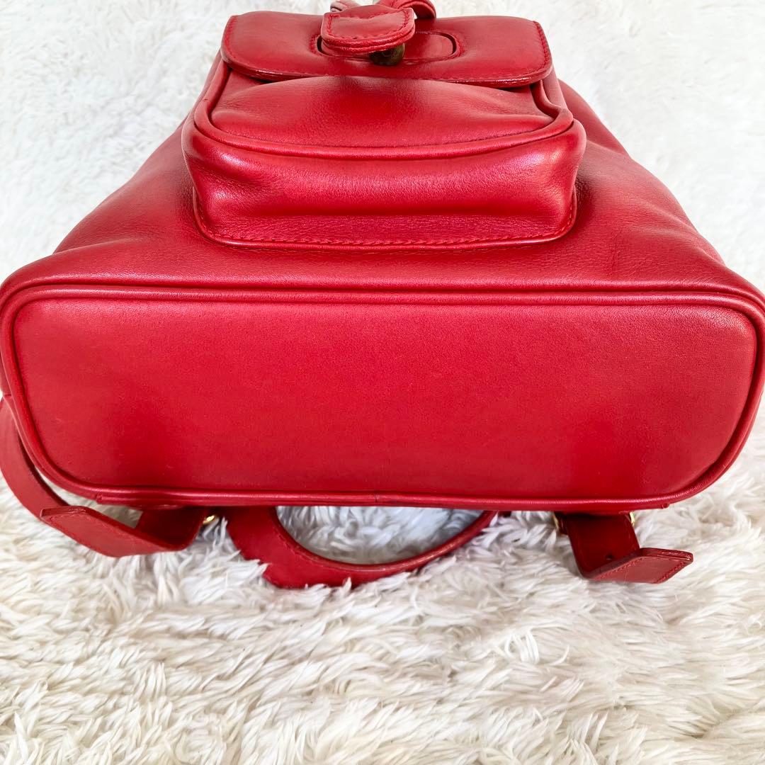 GUCCI　グッチ　バンブー　リュック　ミニ　レザー　レッド　赤