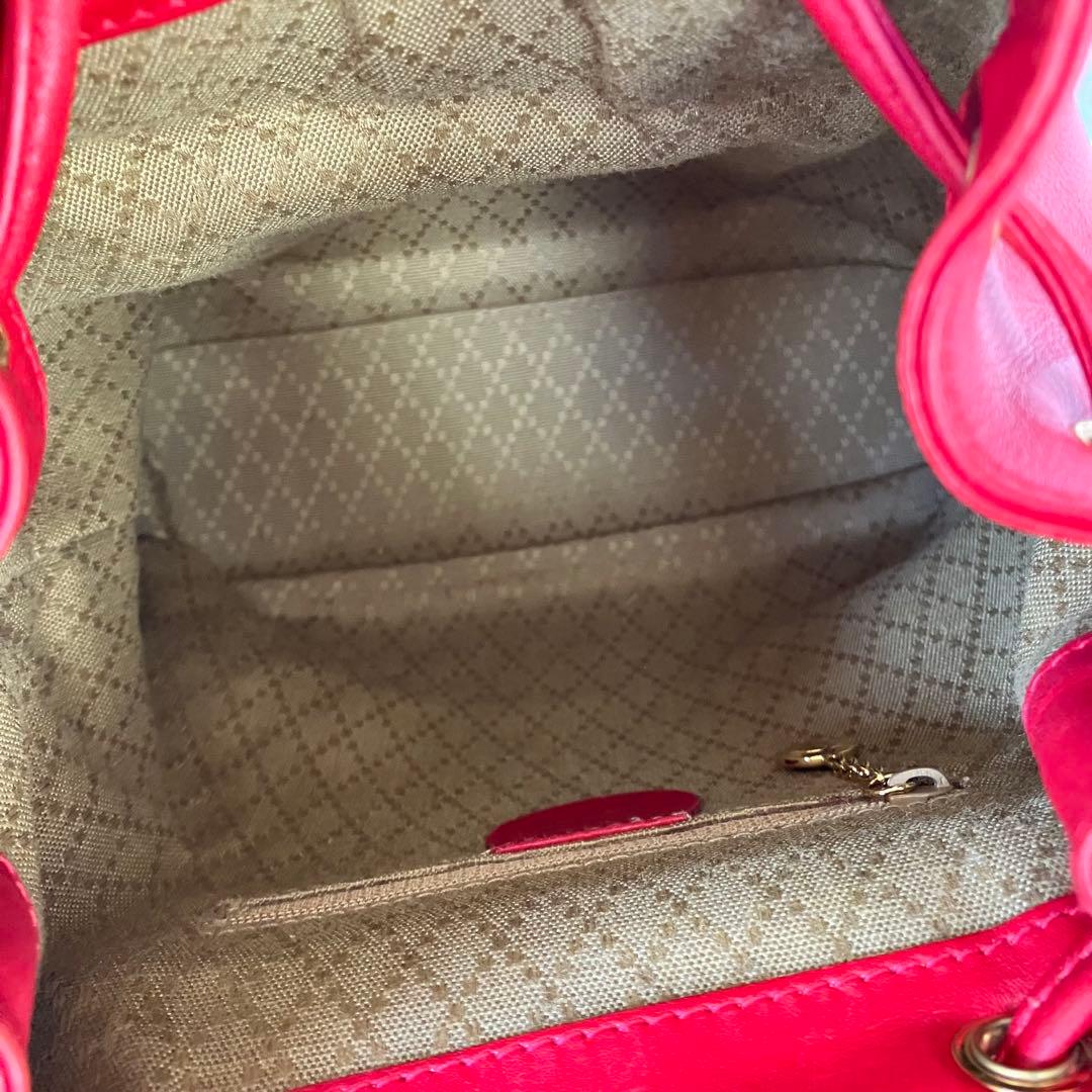 GUCCI　グッチ　バンブー　リュック　ミニ　レザー　レッド　赤