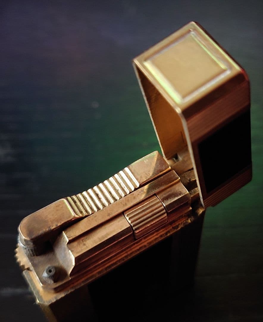 ST.デュポン ガスライター（ゴールド×黒漆）フランス製　漢字