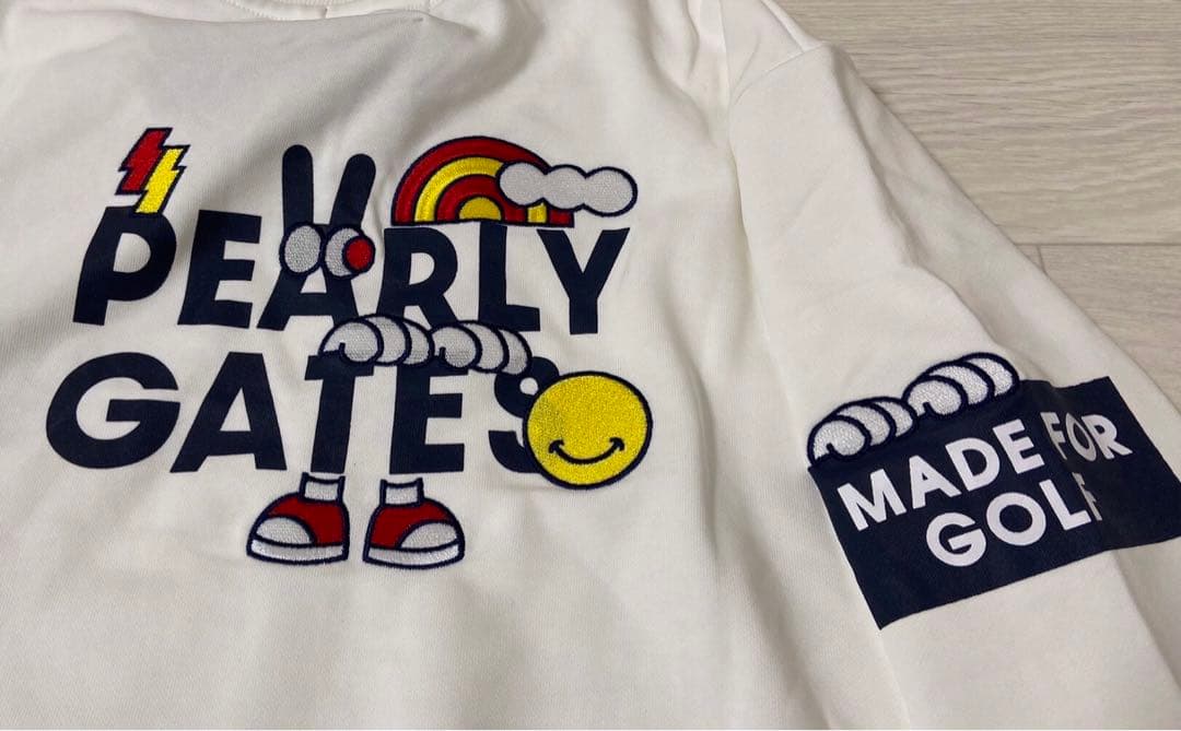 新品 正規品 パーリーゲイツ どうしちゃったPGスウェット 白 サイズ7 XXL