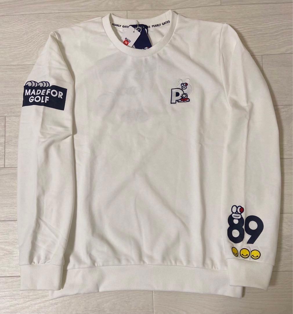 新品 正規品 パーリーゲイツ どうしちゃったPGスウェット 白 サイズ7 XXL