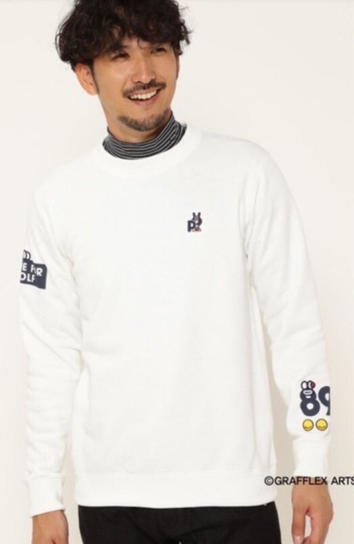 新品 正規品 パーリーゲイツ どうしちゃったPGスウェット 白 サイズ7 XXL