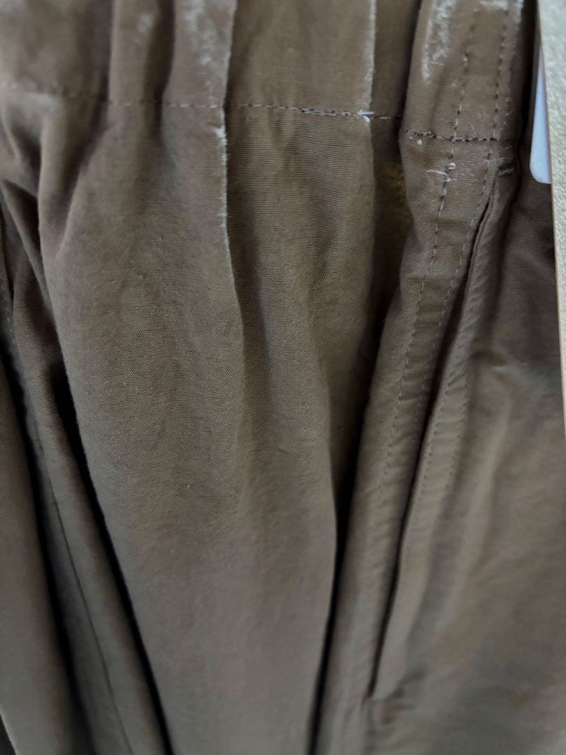 新品 Curensology ベージュ チノパン　コットンリネンドロストパンツ