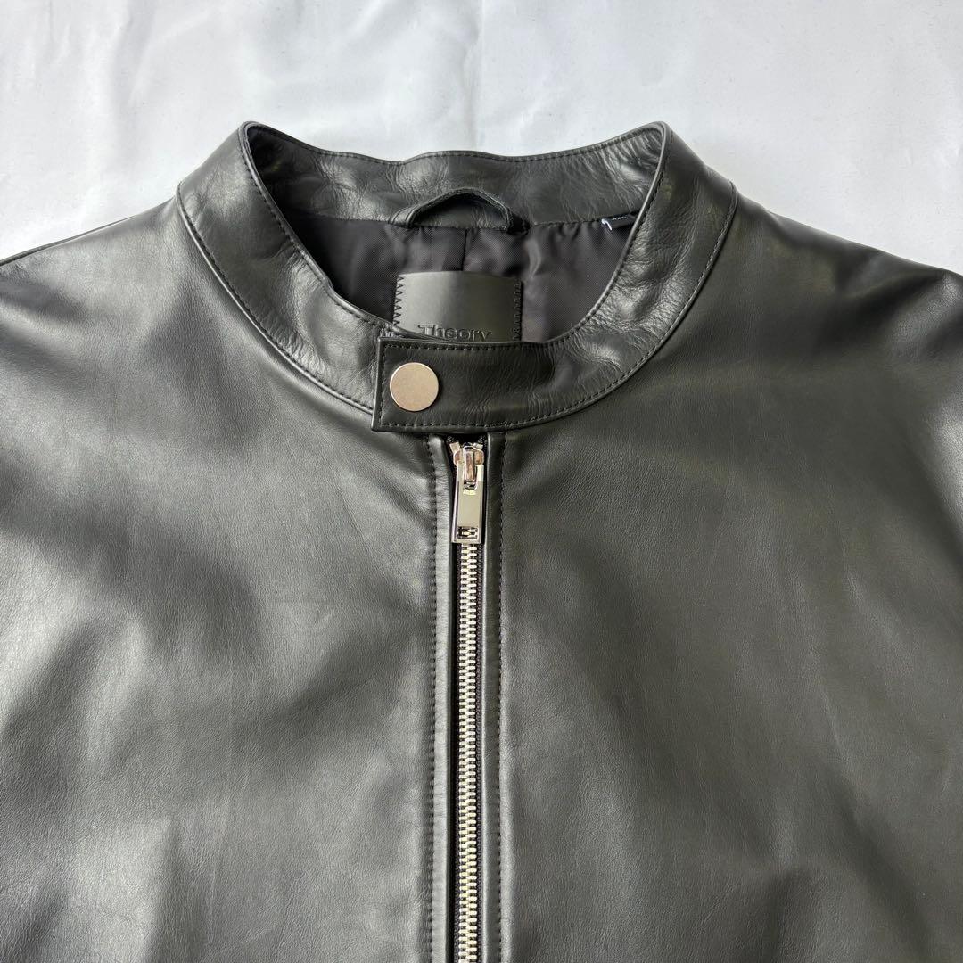 美品 theory セオリー シングルライダースジャケット 牛革 XXL