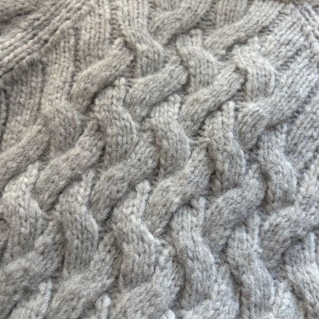 【クルチアーニ】イタリア製 アルパカ ケーブルカーディガン ショールカラー 46