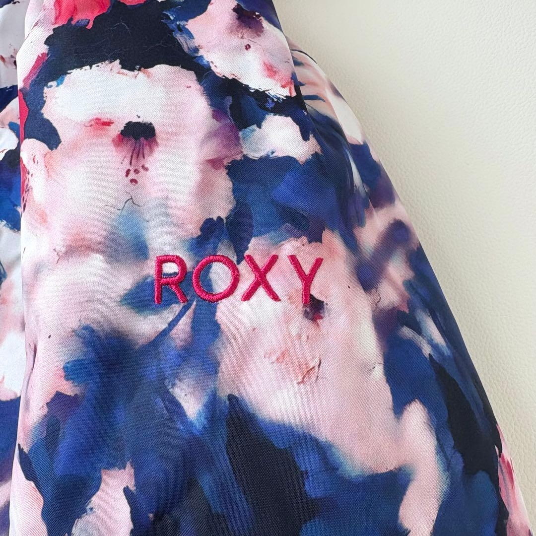 ROXY/SPALDING スキースノボウエア 上下 L 花柄/ブラウン 洗える