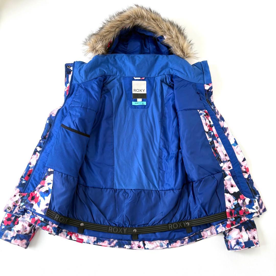ROXY/SPALDING スキースノボウエア 上下 L 花柄/ブラウン 洗える