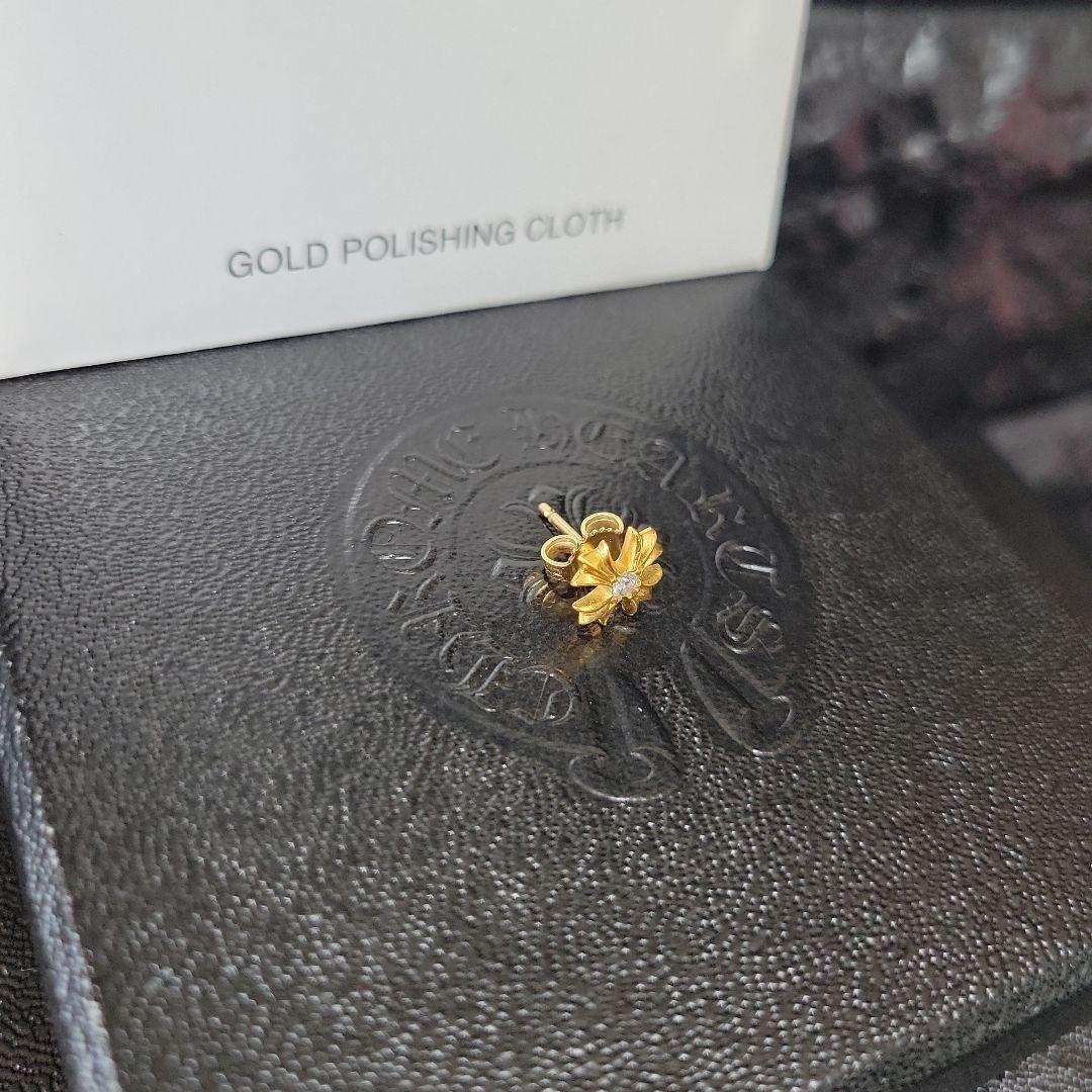 【肩甲骨クラッシャー】クロムハーツ 22K 1ダイヤ ピアス