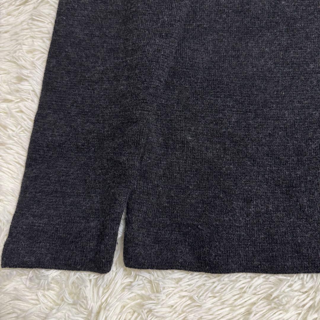 フランネル Phlannel Vネック ニット セーター チャコールグレー