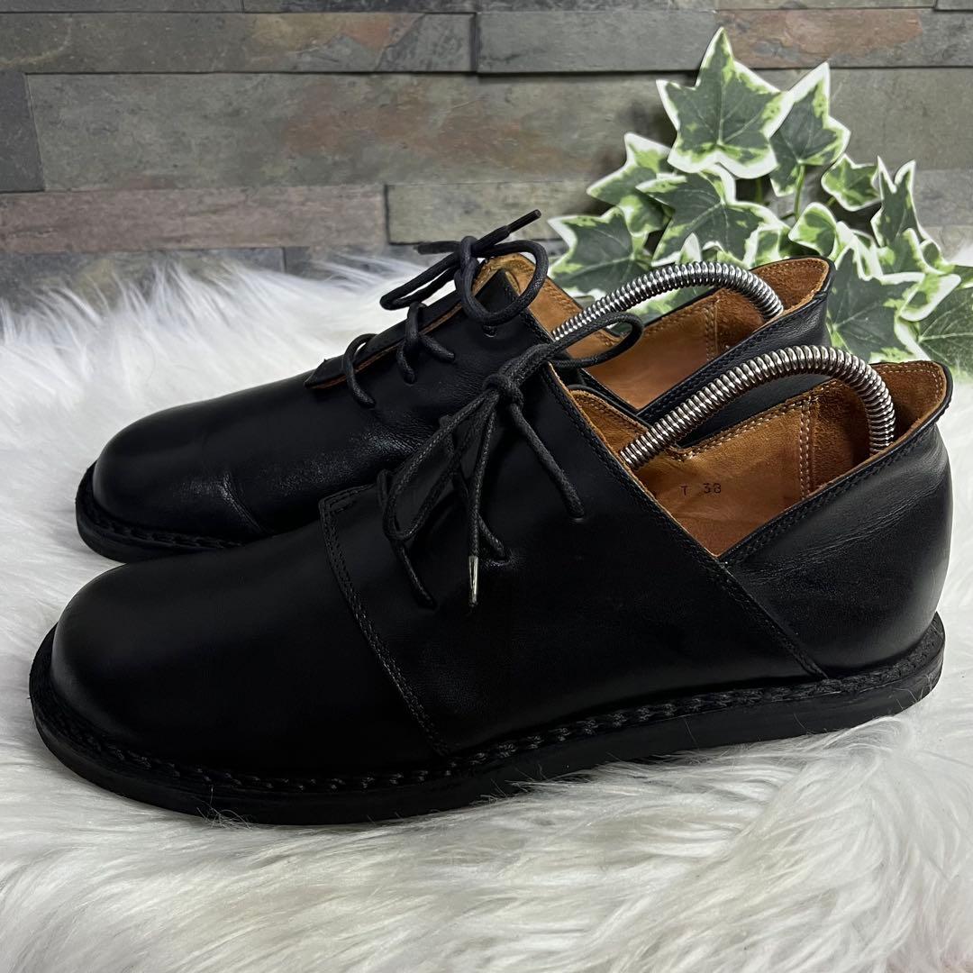 美品　トリッペン　ハーフェル レースアップシューズ　ブラック　レザー