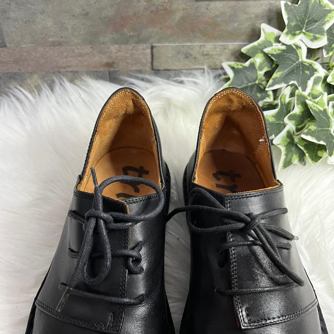 美品　トリッペン　ハーフェル レースアップシューズ　ブラック　レザー