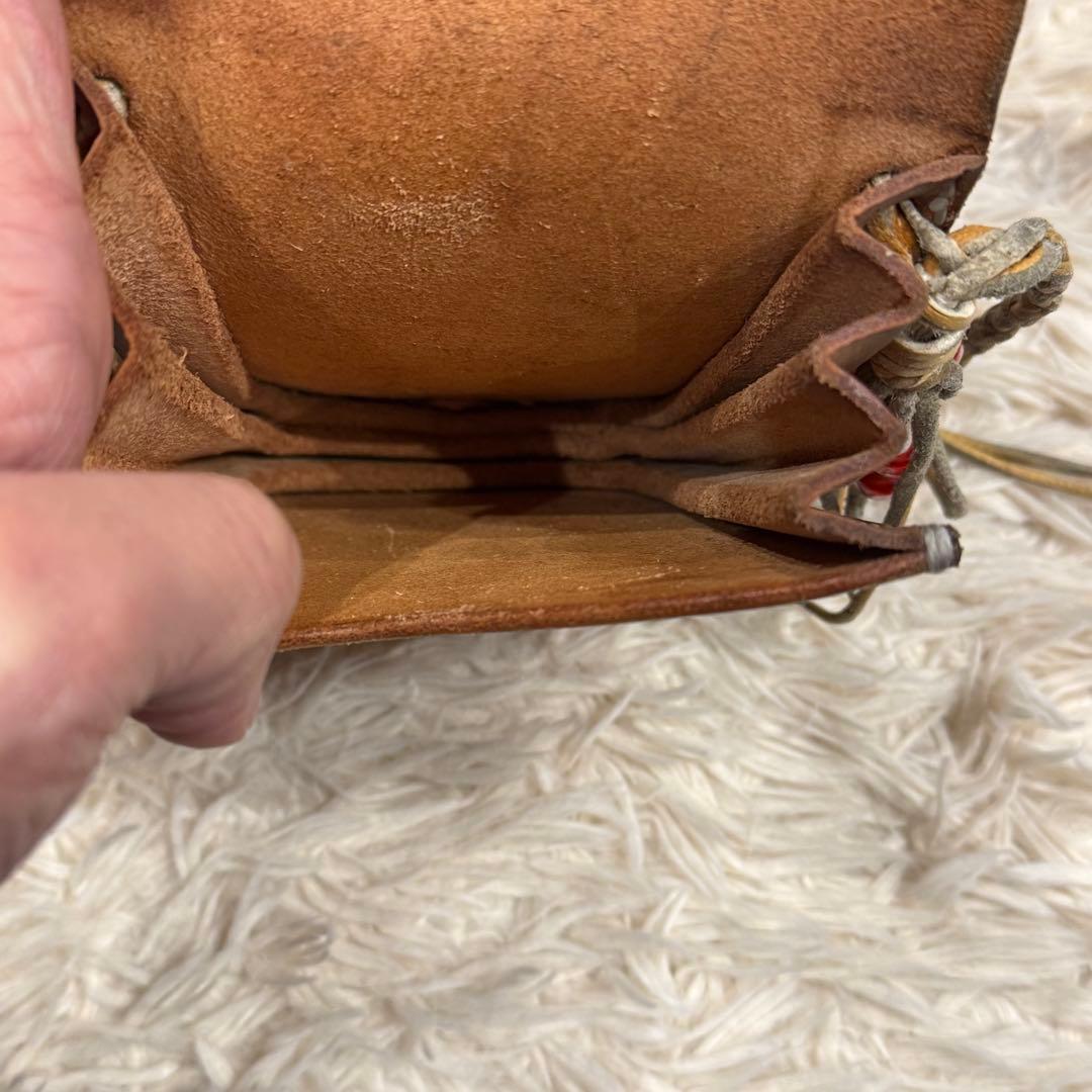 【希少】BUZZ GOLD メディスンバッグ レザー ブラウン コンチョ ビーズ