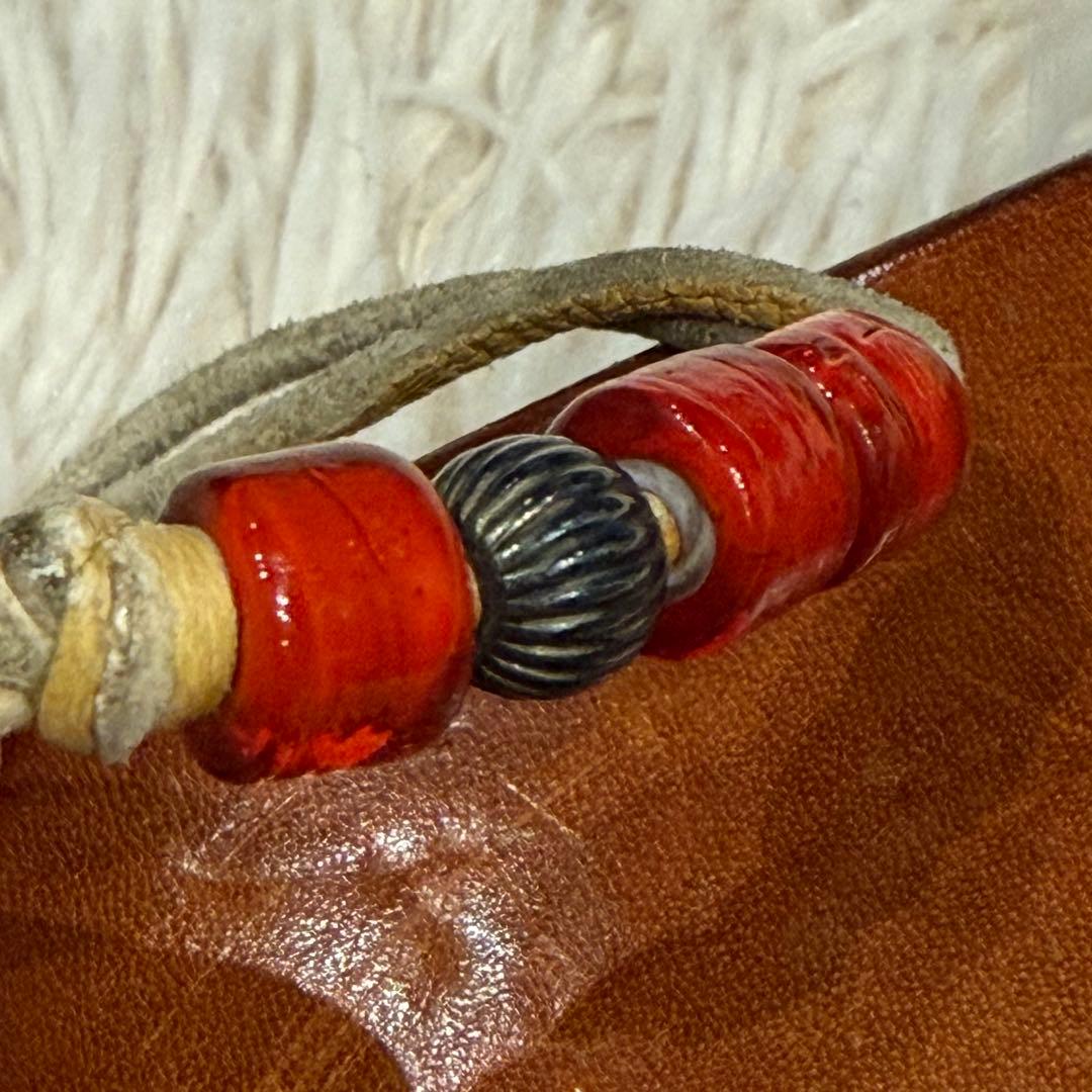 【希少】BUZZ GOLD メディスンバッグ レザー ブラウン コンチョ ビーズ