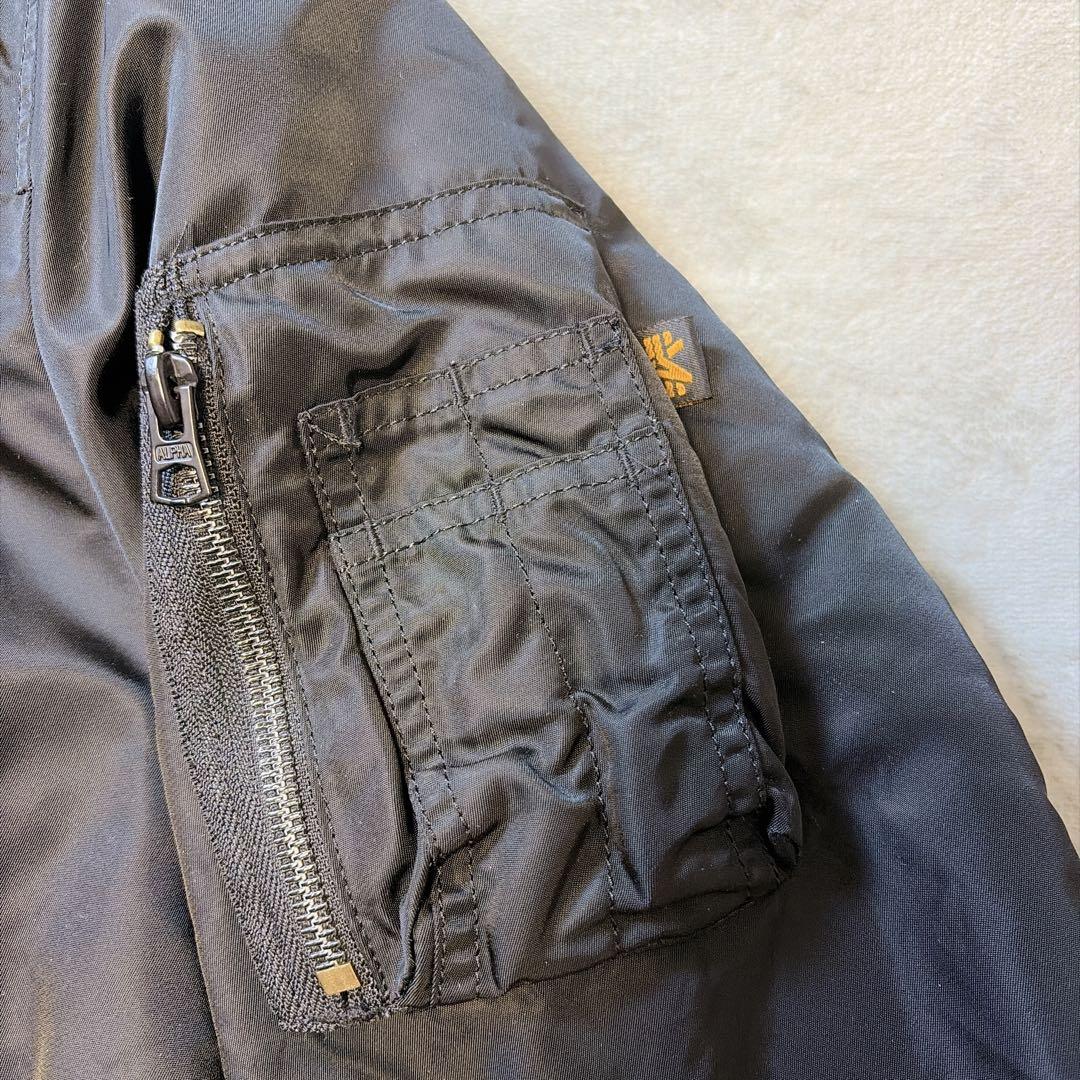 【極美品】アルファインダストリーズ MA-1 フライトジャケット ブラック L