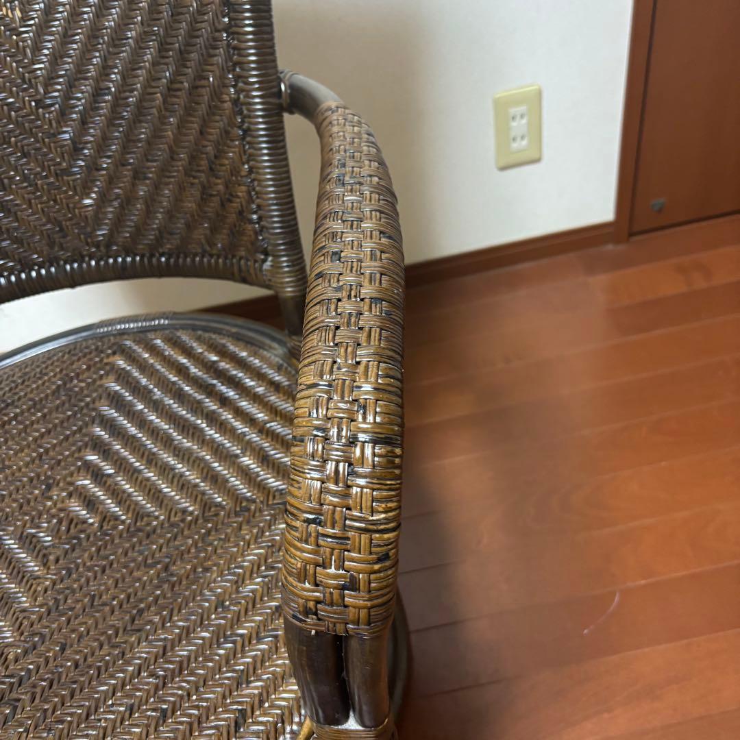 kazama カザマ　デリシアハイバック　チェア　ラタン　回転機能付き