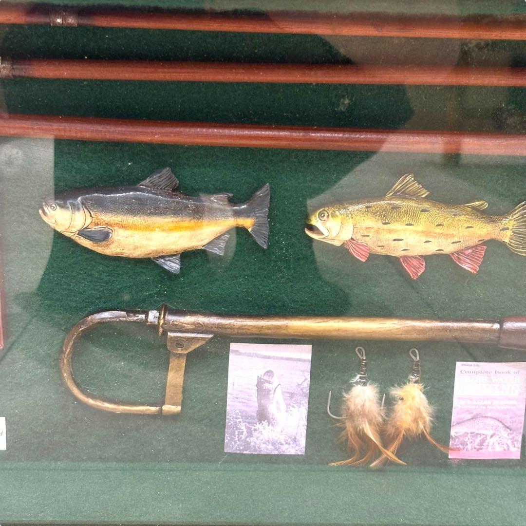 フライフィッシング ウォールアート 壁掛け ルアー 釣り オブジェ アンティーク