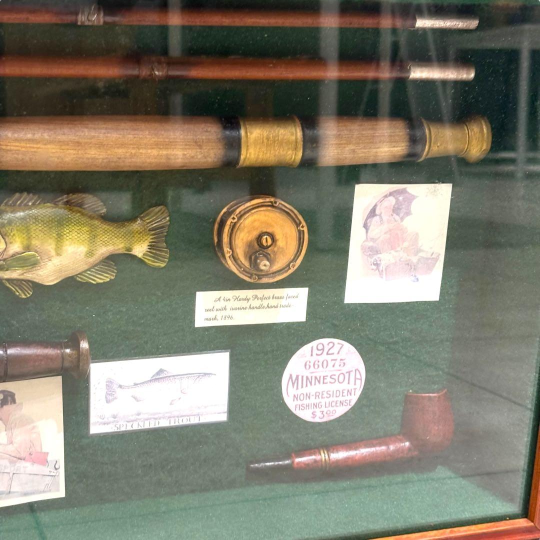 フライフィッシング ウォールアート 壁掛け ルアー 釣り オブジェ アンティーク