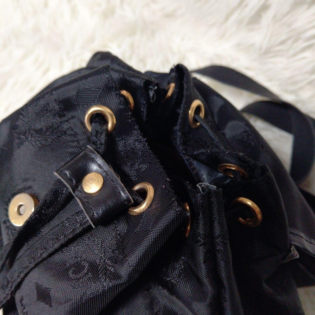 良品 ✨️ MCM ミニリュック ナイロン✕レザー 黒 シャドーロゴ
