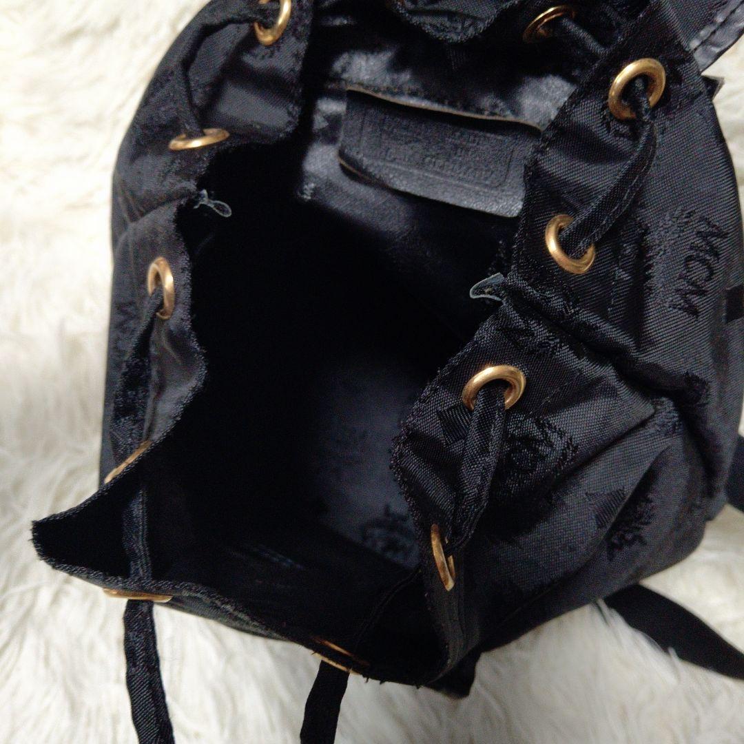 良品 ✨️ MCM ミニリュック ナイロン✕レザー 黒 シャドーロゴ