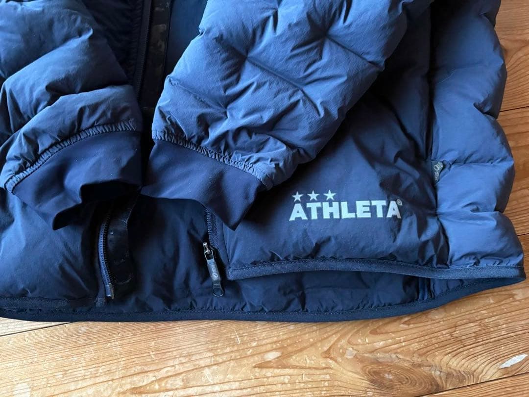 ATHLETA フード付きダウンジャケット ネイビー